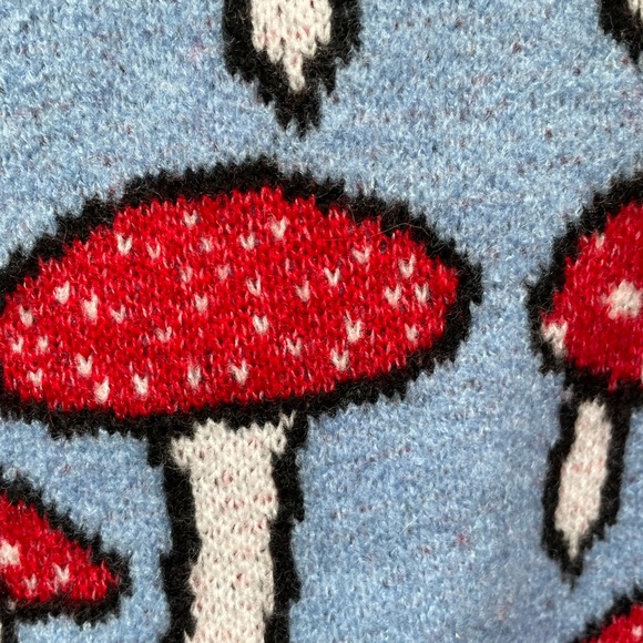 NWT  ZARA Women Mushroom Toadstool Cropped Sweater XS - Picture 5 of 5